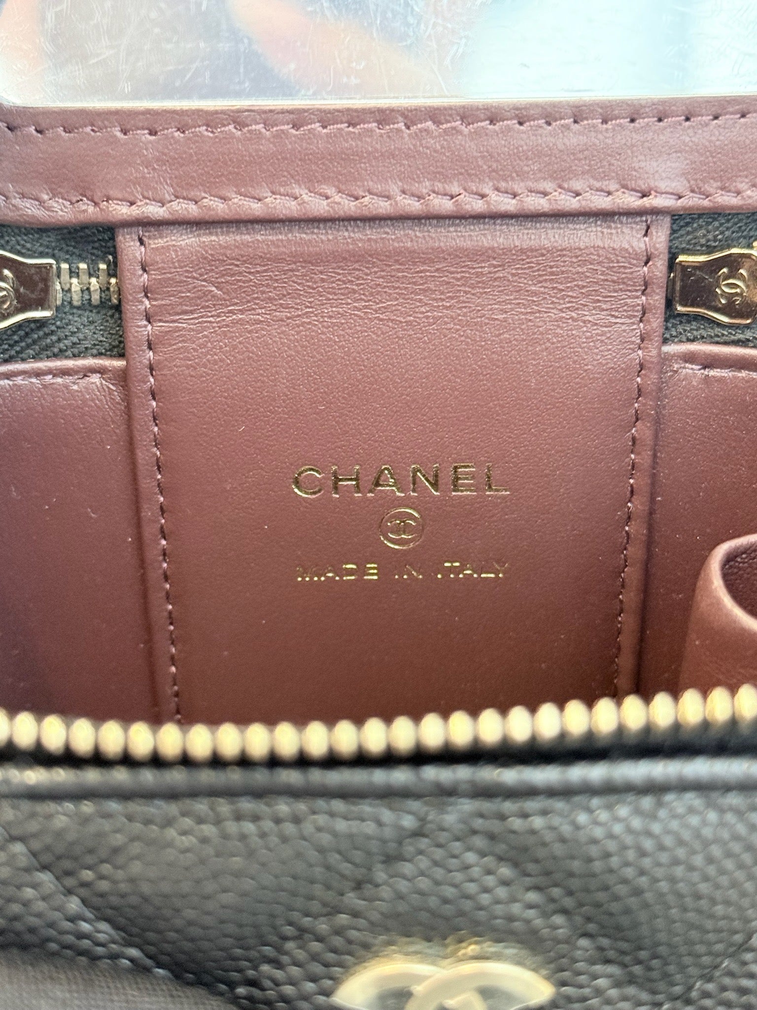 Chanel Black Lambskin Mini Vanity Case with Top Handle image 8