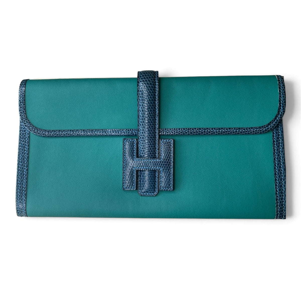 Hermes Turquoise Jige Elan in Evercolor