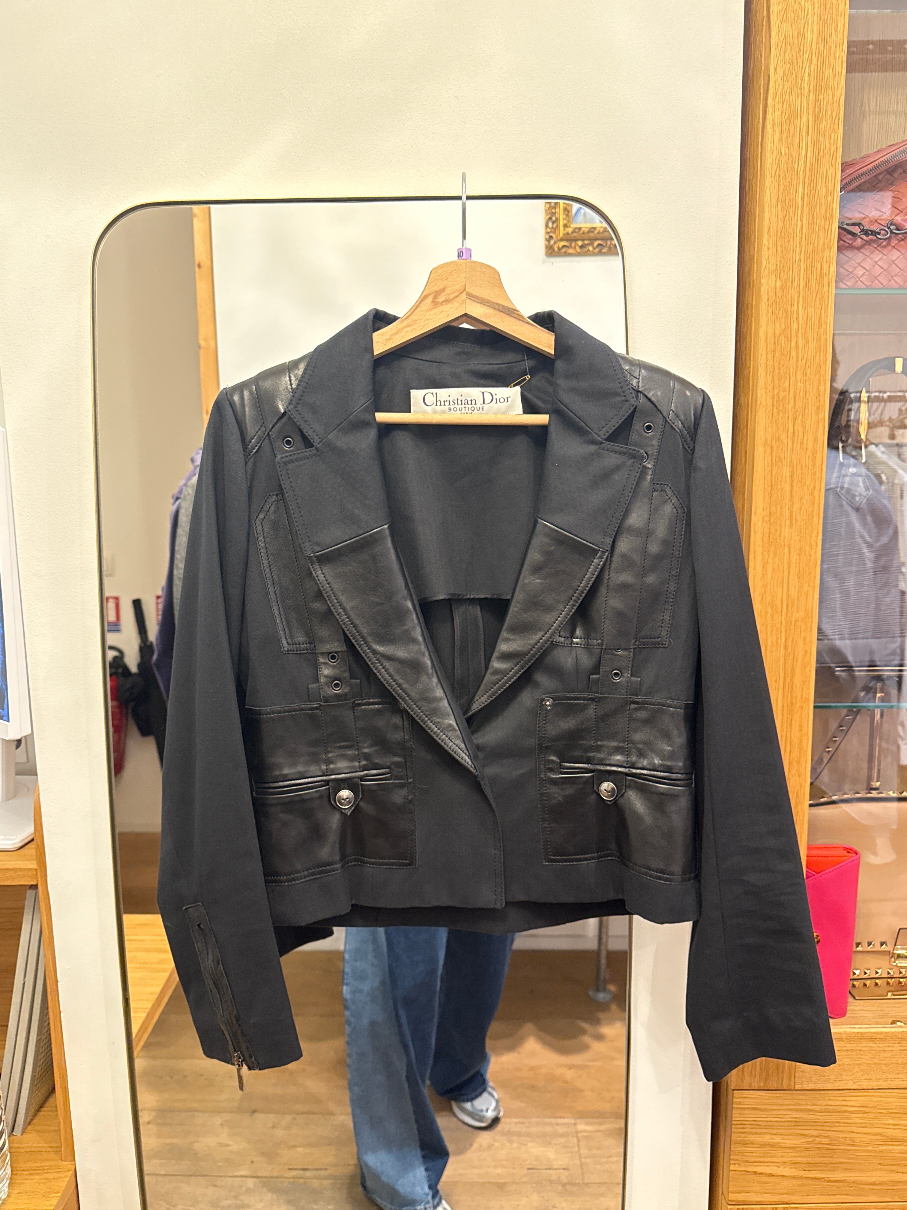 Christian Dior Cotton and leather short jacket AGC3609