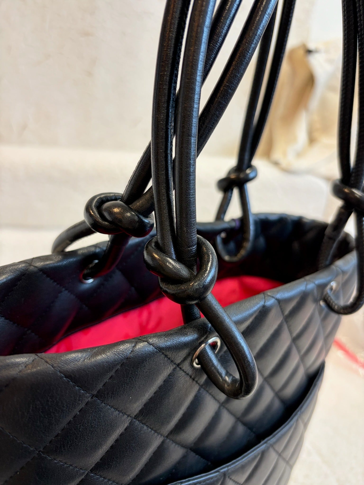 Chanel Cambon Tote Black with White Logo image 9