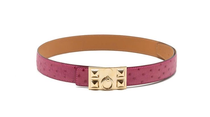 Hermes CDC Belt in Fushia Ostrich with GHW - size 90
