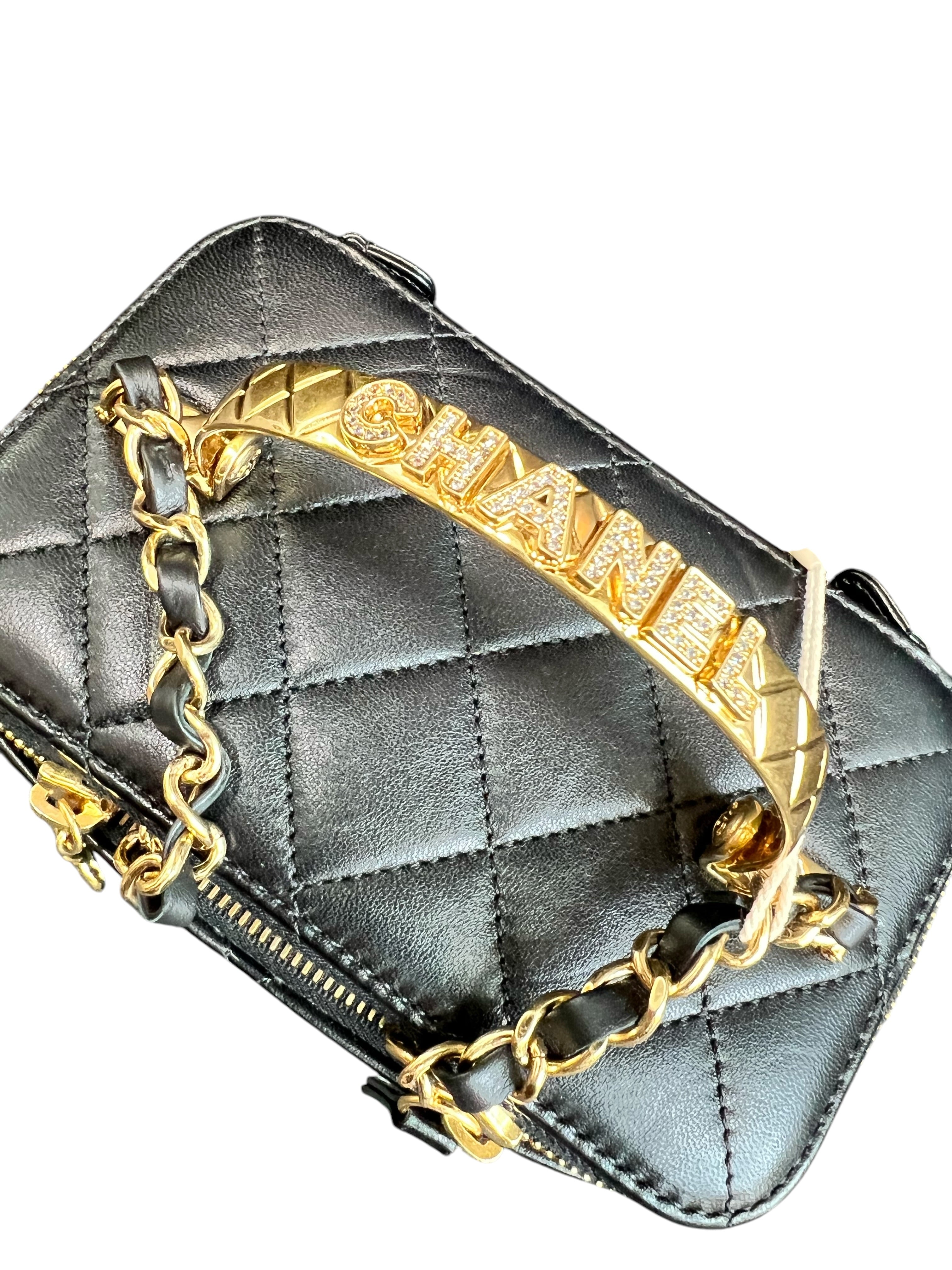 Chanel Coco Crush Handle Vanity Black Crystals GHW SYCYF0402