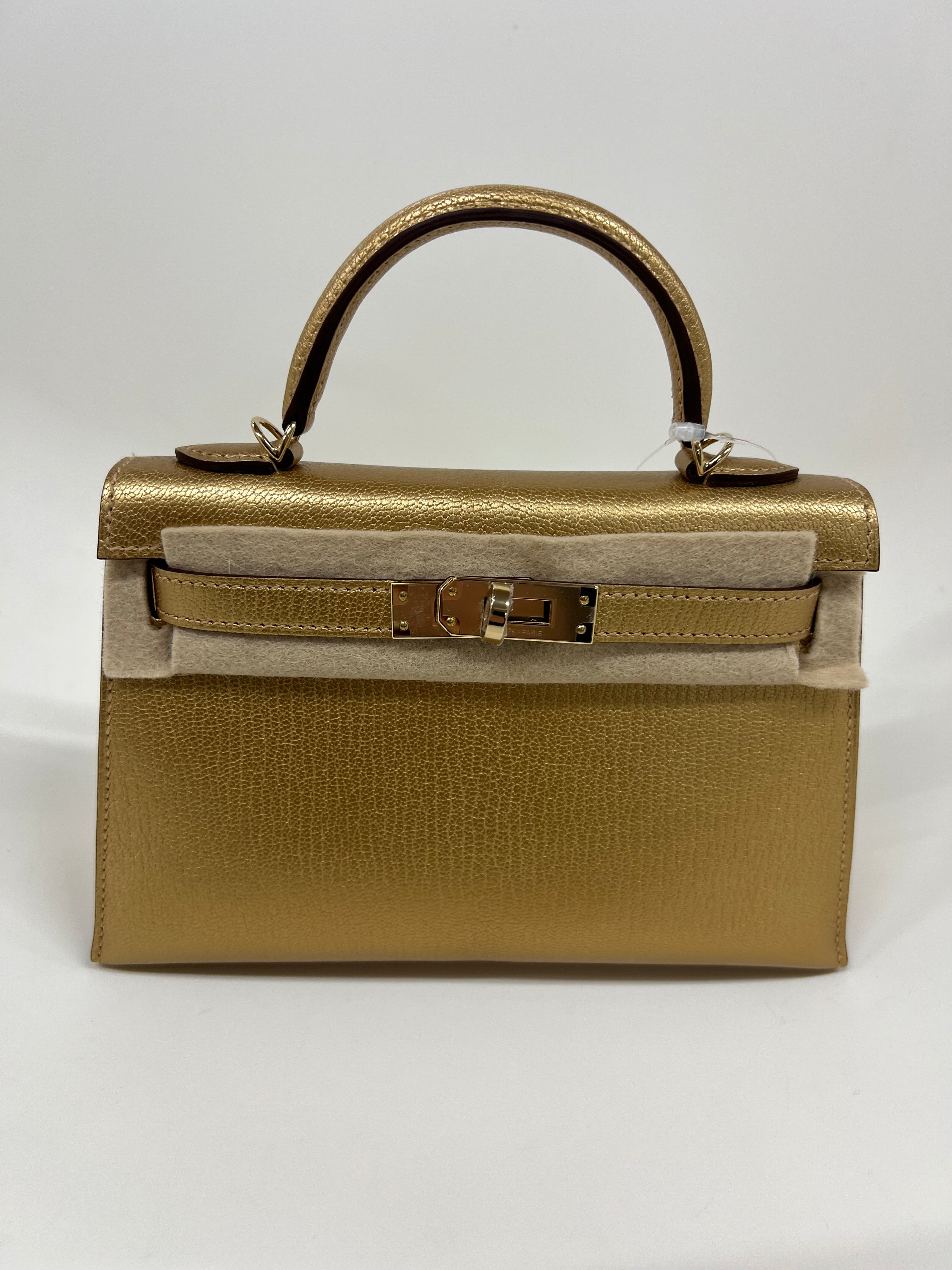 Limited Edition Hermes Mini Kelly Dore Gold PMBHW