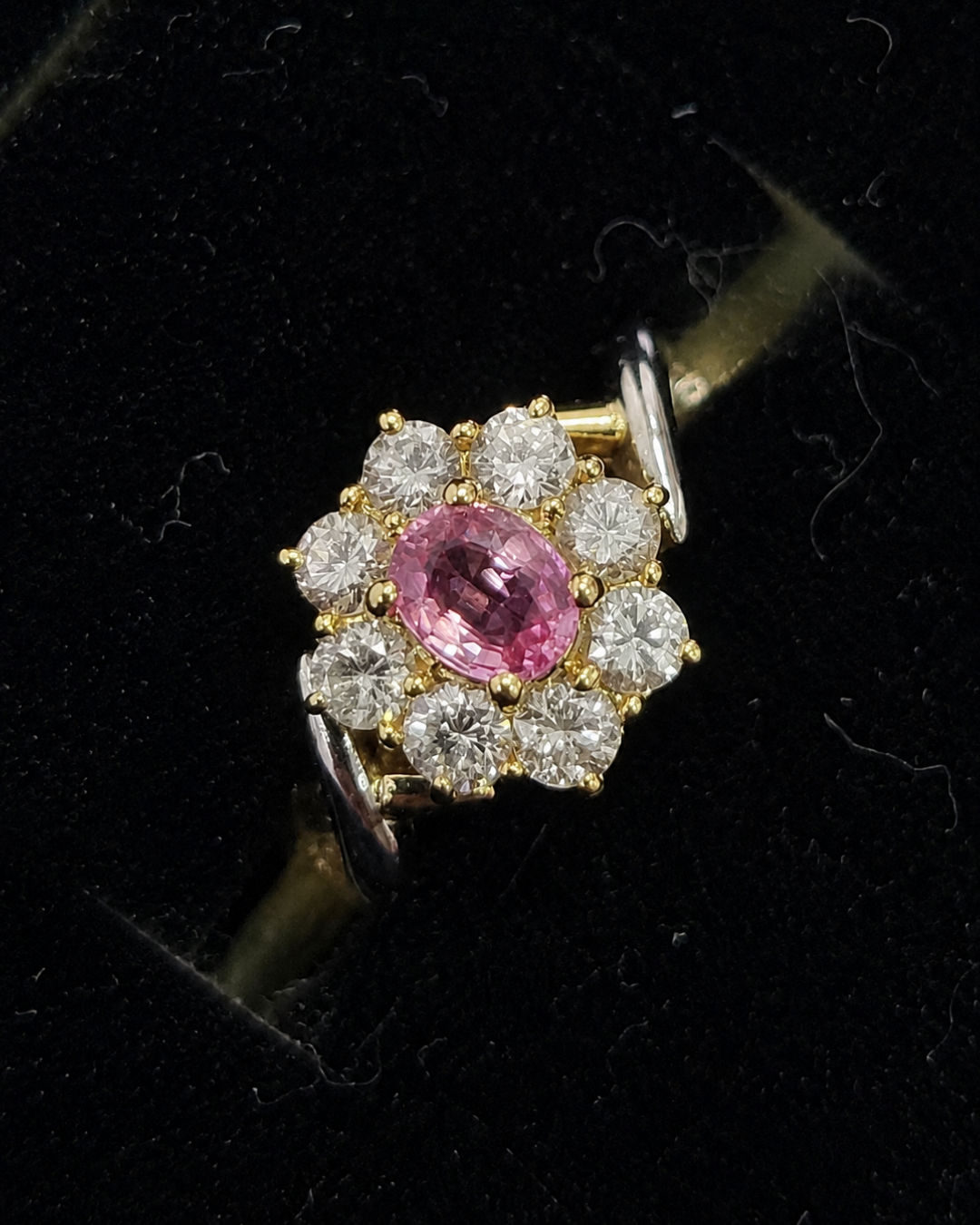 Padparadscha Sapphire K18 /Pt900 / S.0357 / D.056 F151 JJC0654