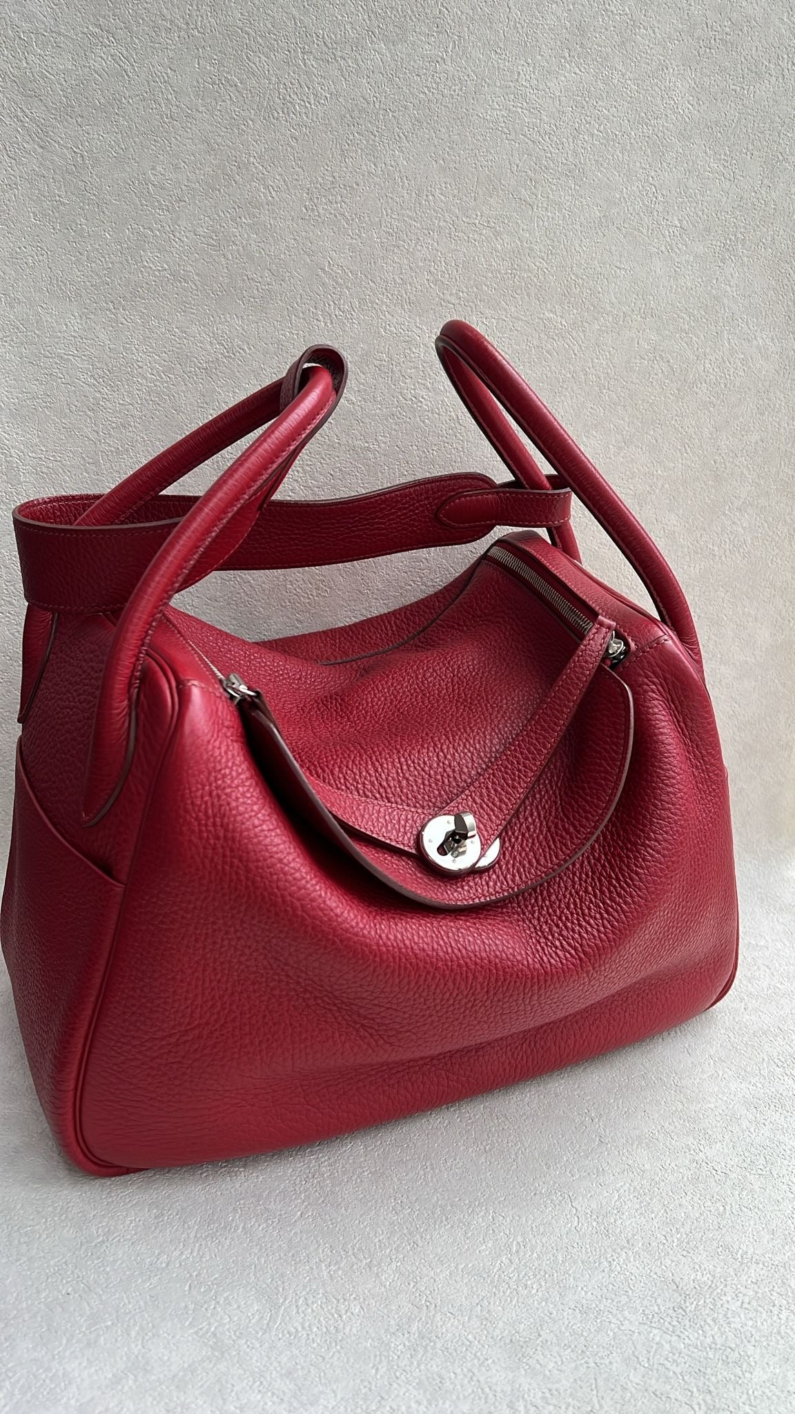 Hermes Lindy 34 Rouge Garrance Clem PHW #N SKC8092H