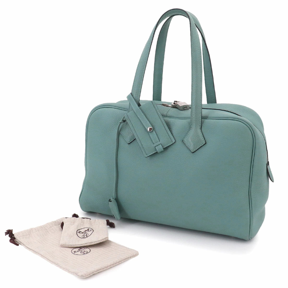 HERMES Victoria 35 Hand Bag Trillion Clemance Ciel □M Engraved Silver Hardware Victoria 35 Hermes 90326916