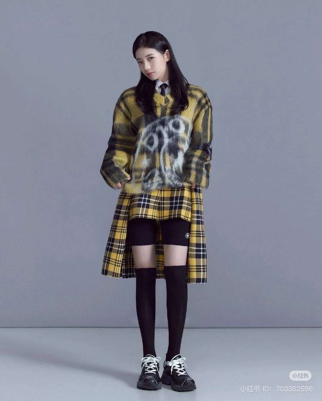 Christian Dior Yellow Plaid Mohair Cardigan Sweater