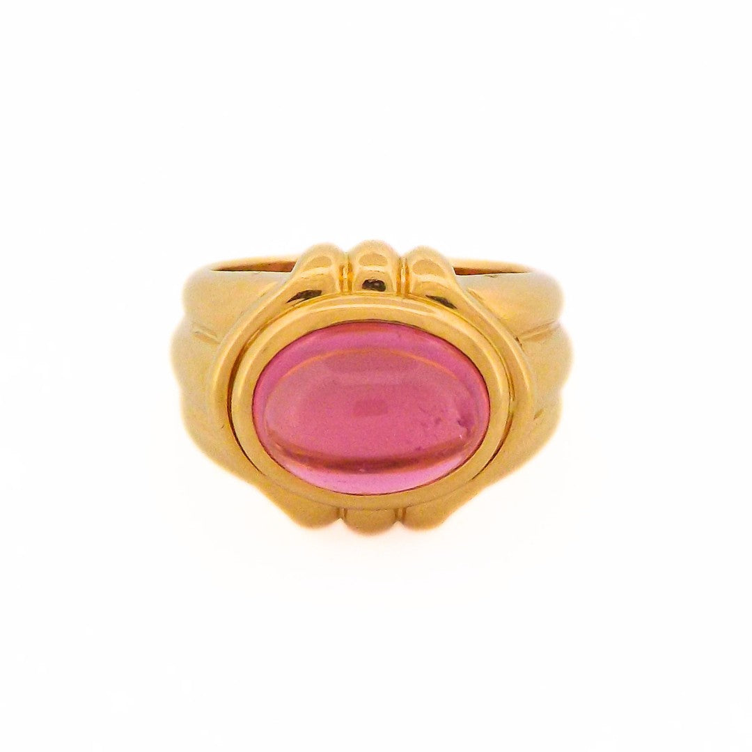 Bulgari 18K Yellow Gold Pink Tourmaline Ring ASC7025