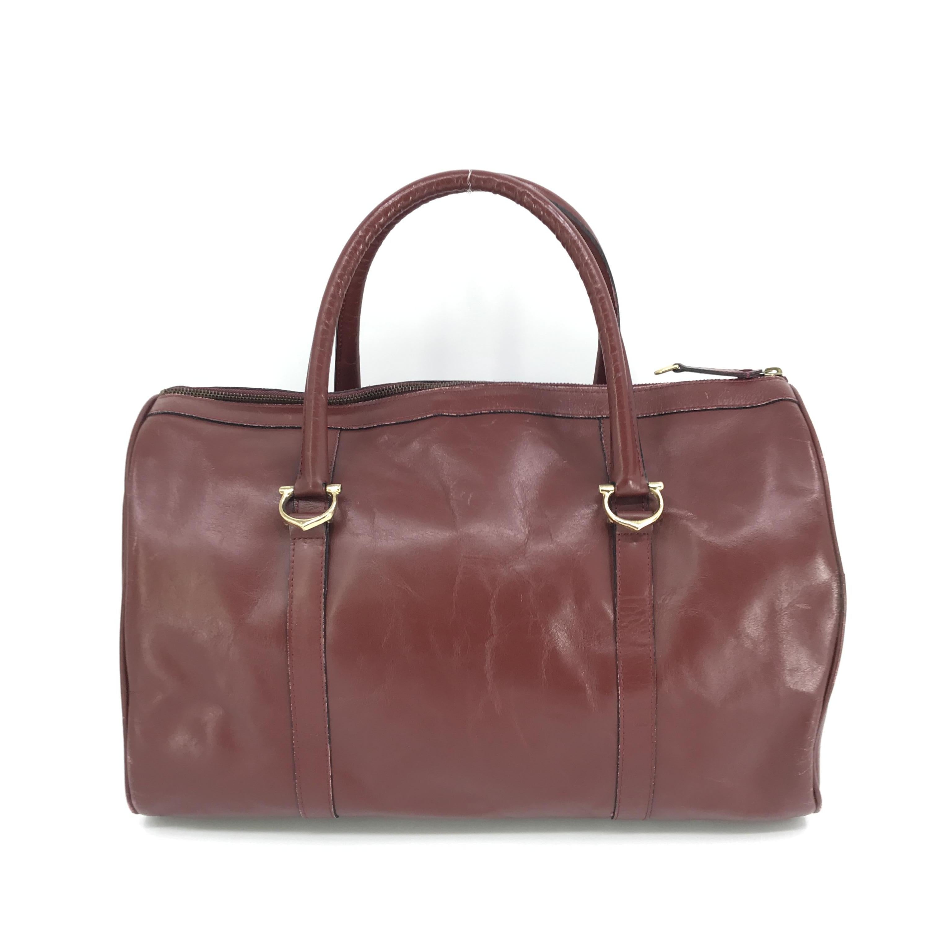 Bordeaux Leather Duffel Travel Bag C290501
