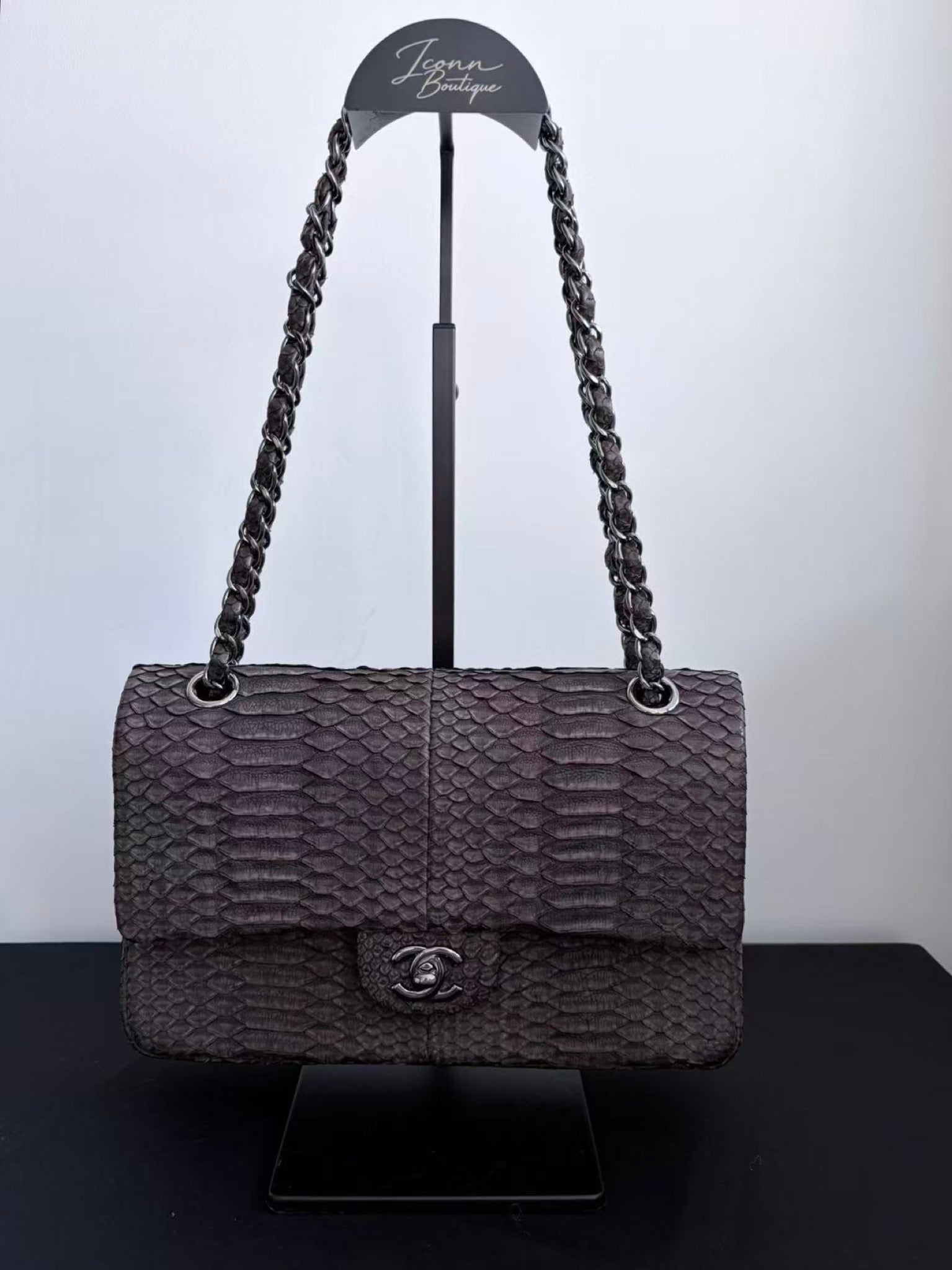 Chanel Python Classic Double Flap Bag image 10