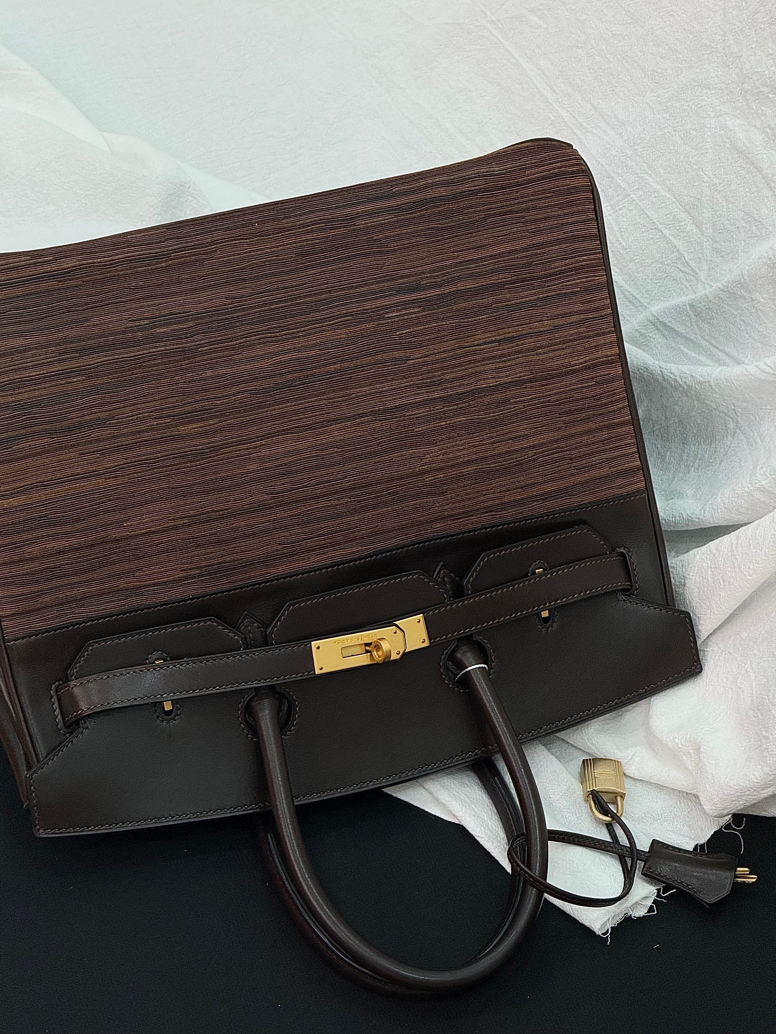 Hermes Birkin 35 Shearling Leather Bag