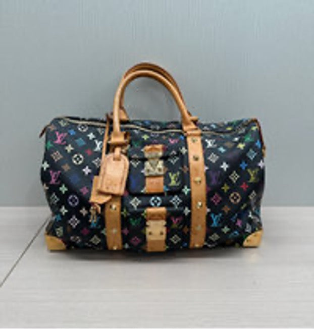 LV/Louis Vuitton Takashi Murakami Black Tricolor Travel Bag 3102606101919