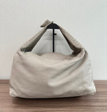 Bottega Veneta Grey Patchwork Woven Knotted Shoulder Bag (Bing A Bing) 6032606162865