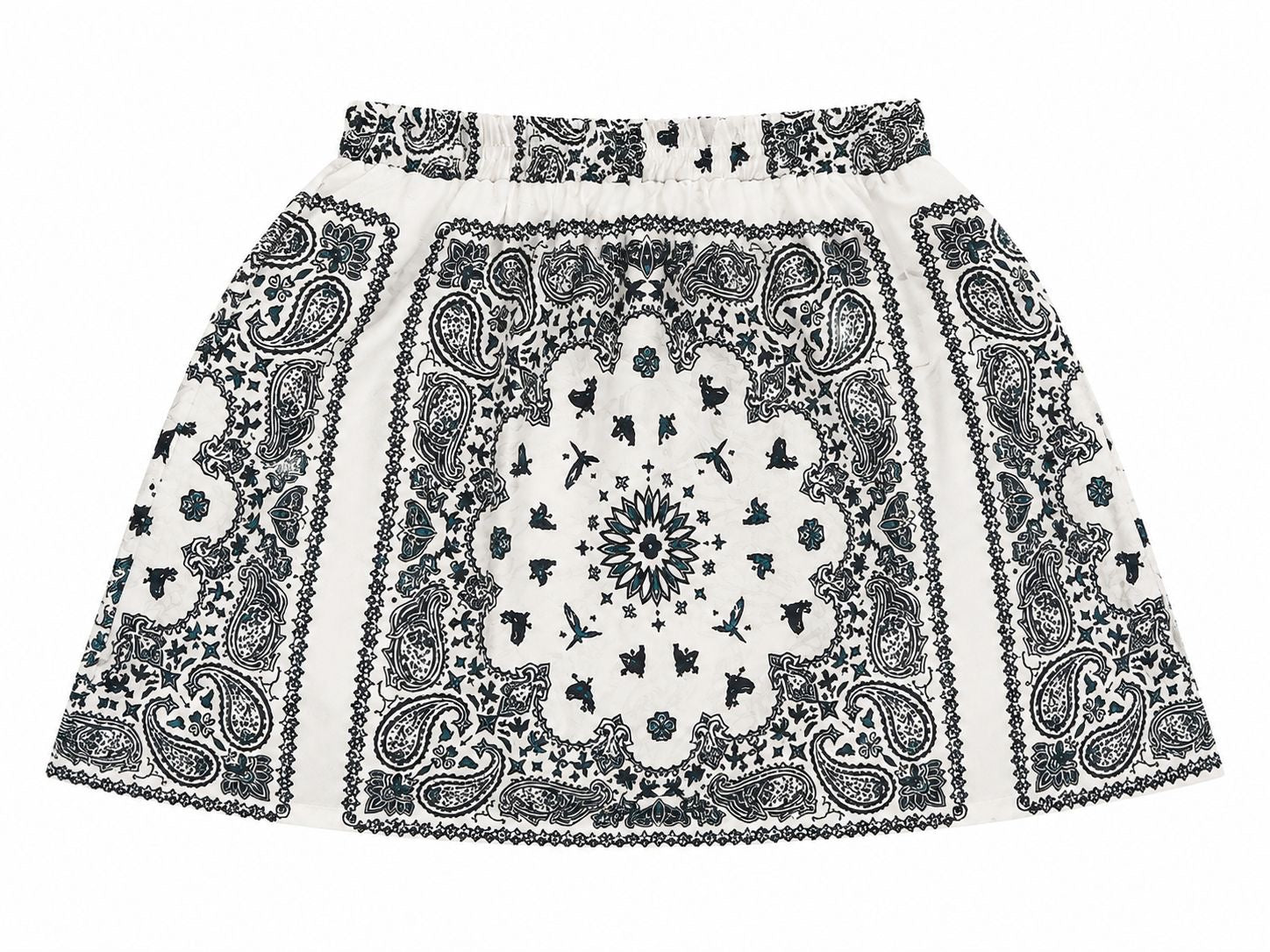 SKIRT JILLY BANDANA BLACK AND WHITE WAVE SILK PLACEMENT MCL12161