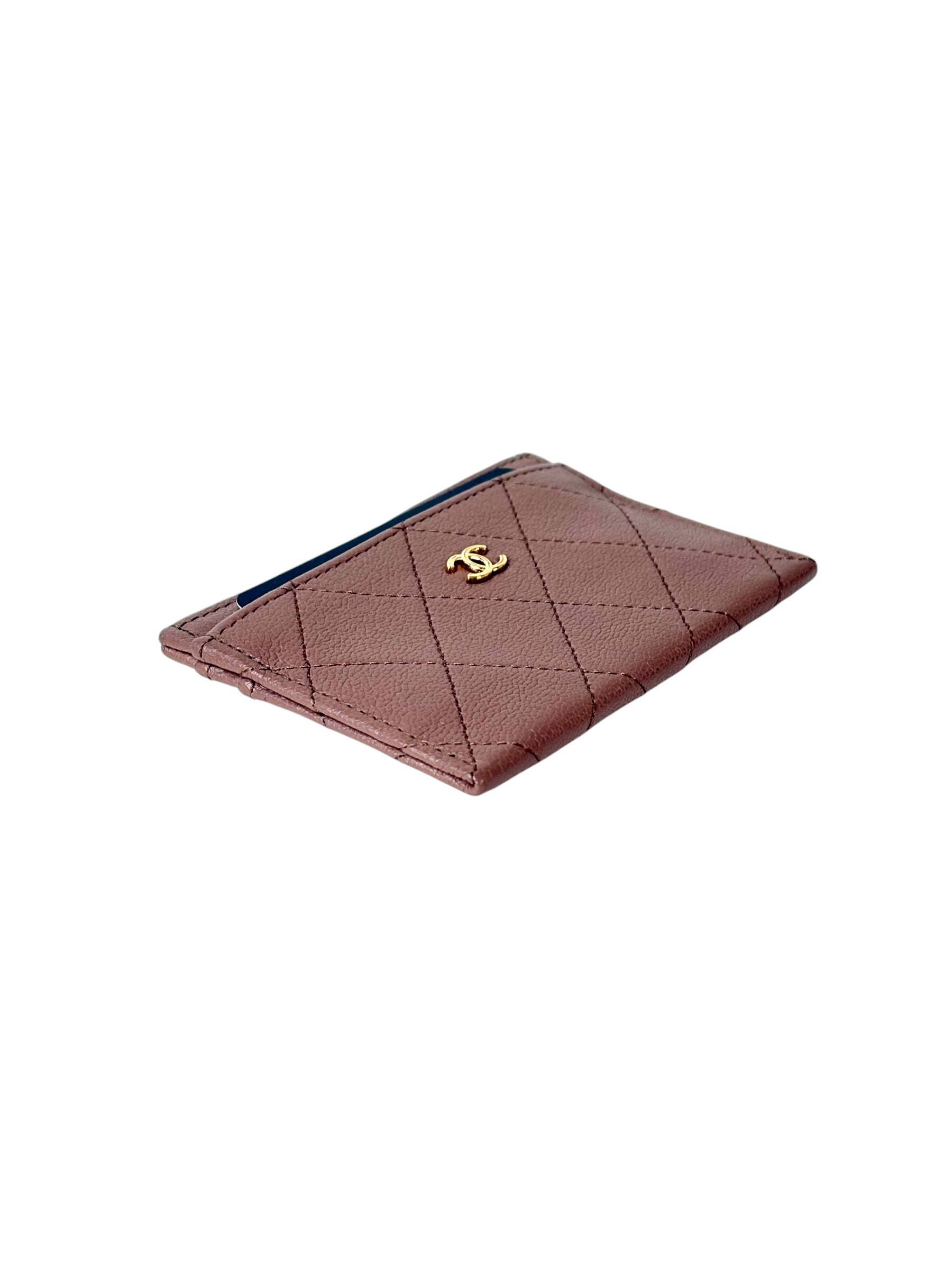 Chanel Beige Caviar Card Holder - in Box