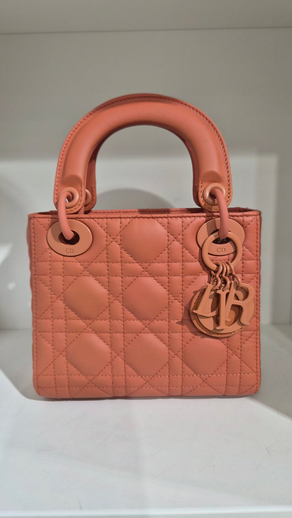 Dior Lady Mini Cannage Matte Lambskin So Brique Powder Coated Hardware SYC2344