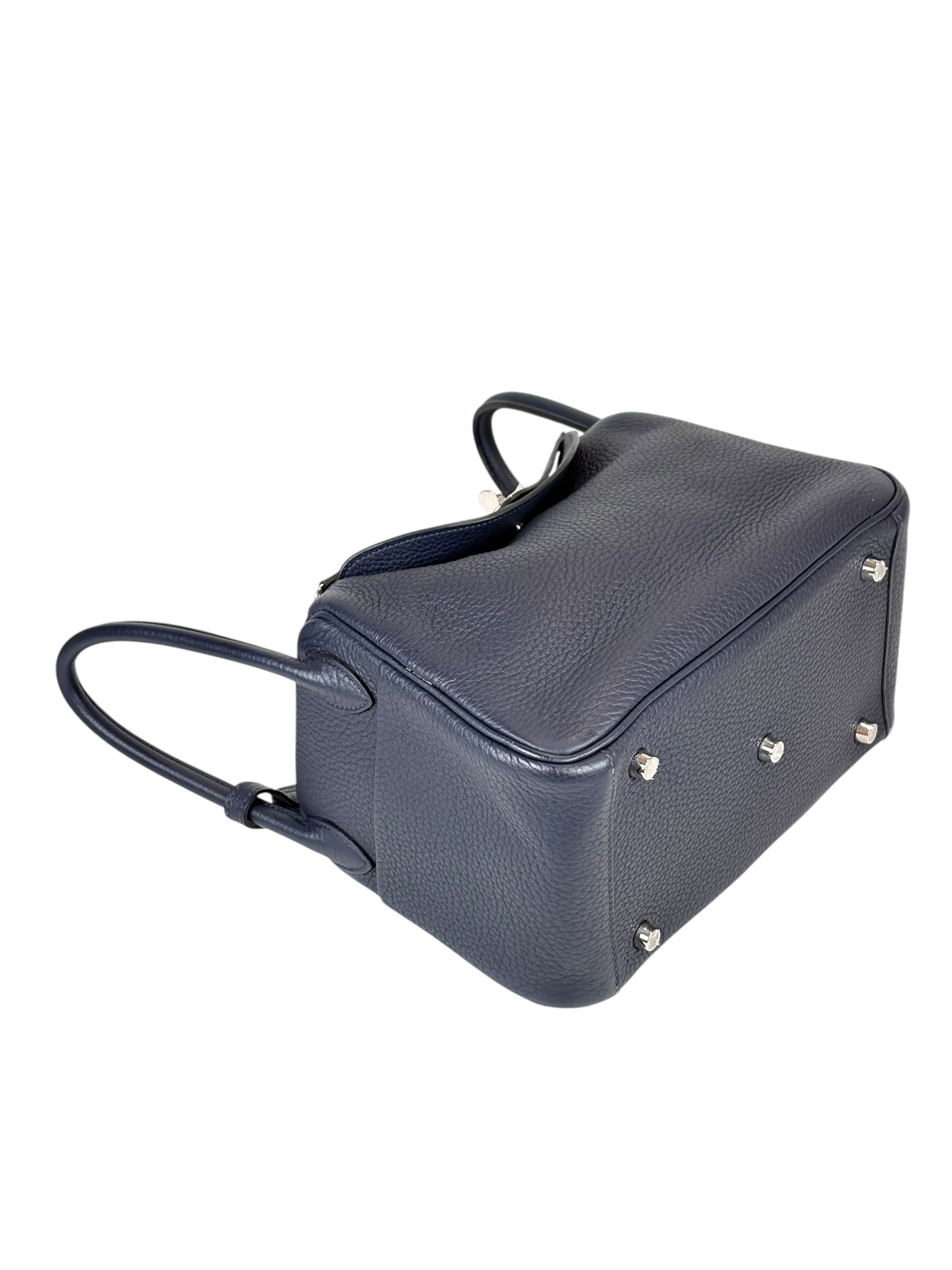 Hermes Lindy 26cm in Blue Nuit Bag - U Stamp