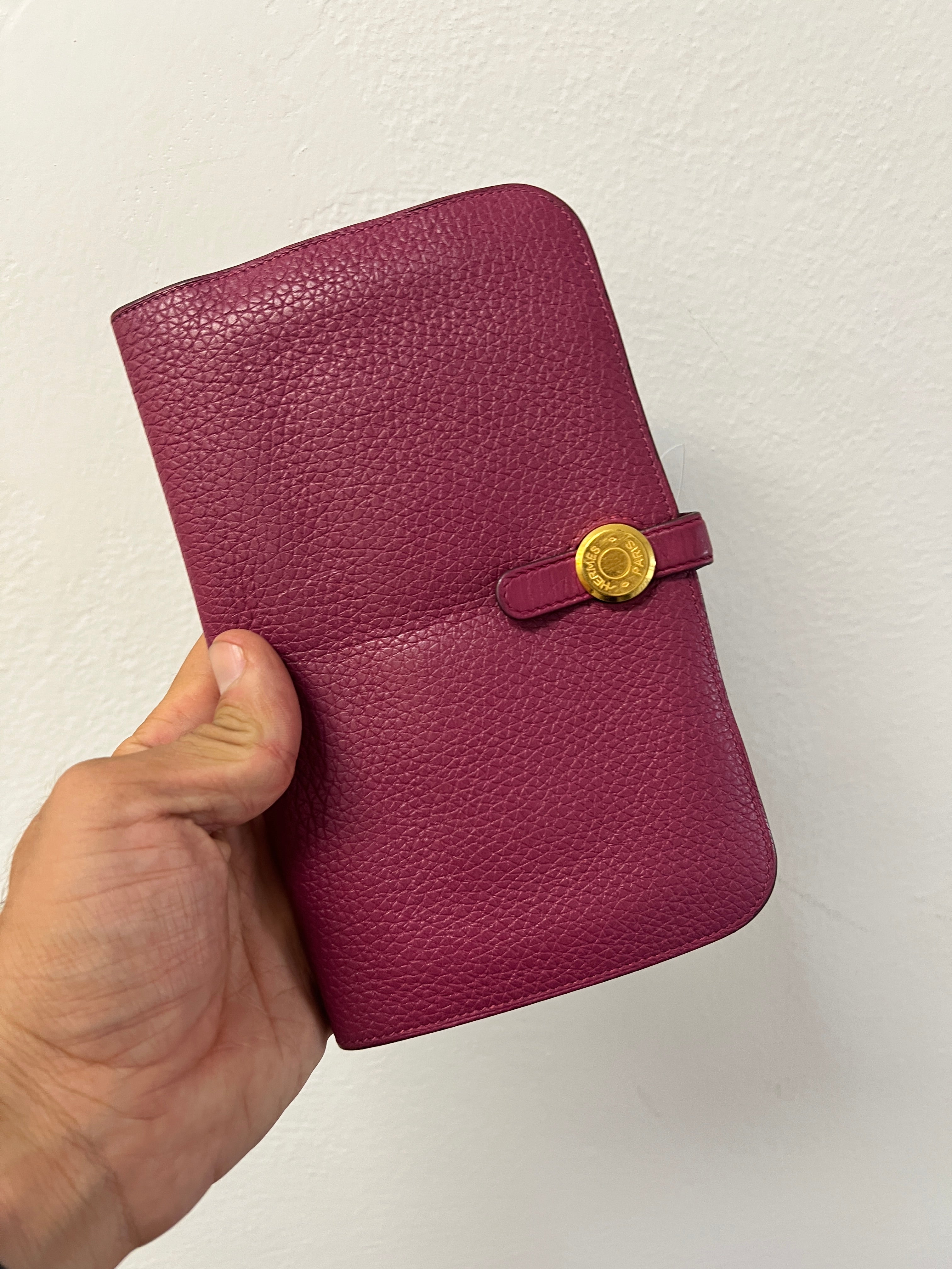 Hermes Dogon Clemence leather tosca Wallet AKC1464