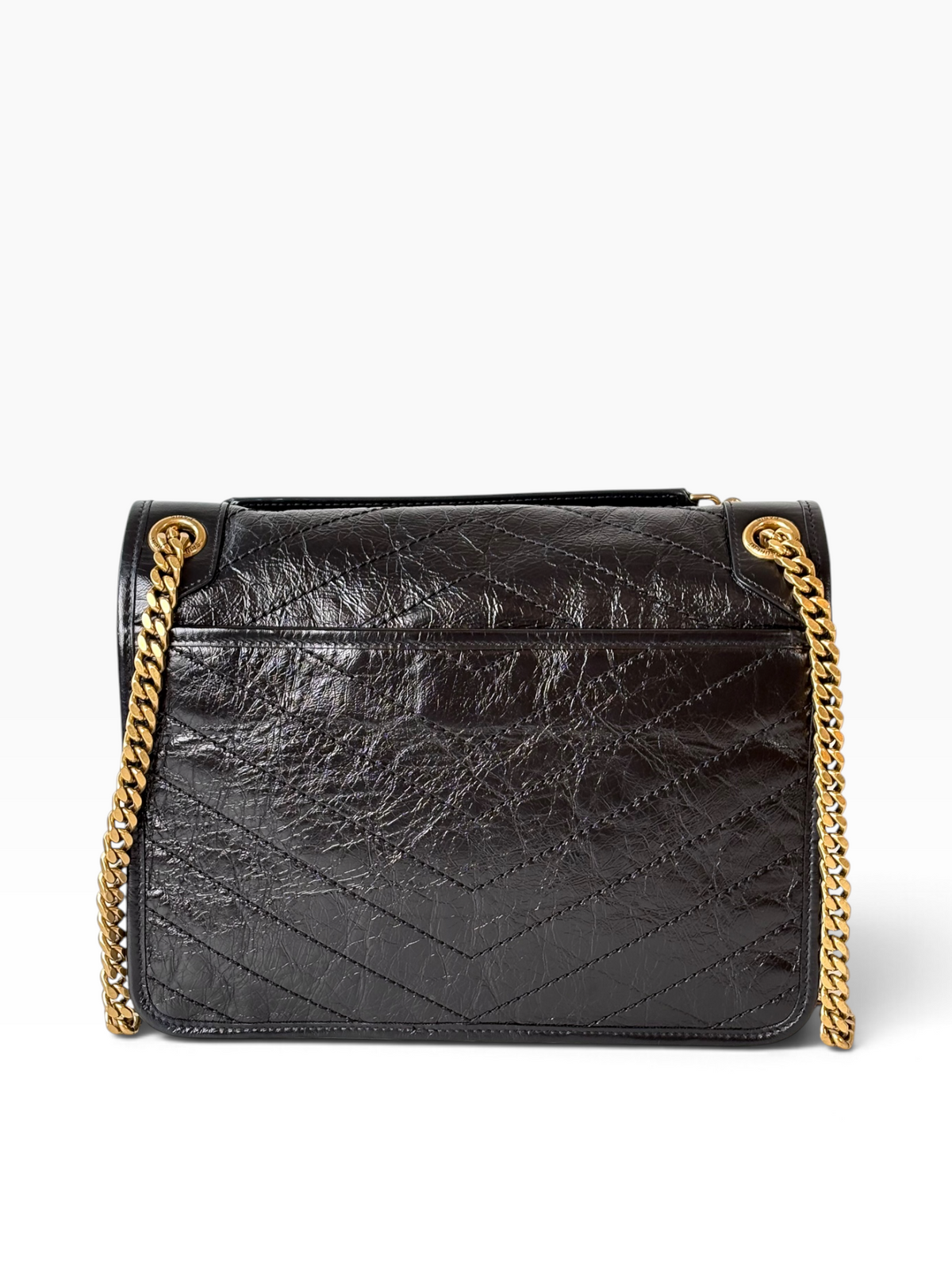 YSL Niki Medium Black Bag with Gold Hardware
