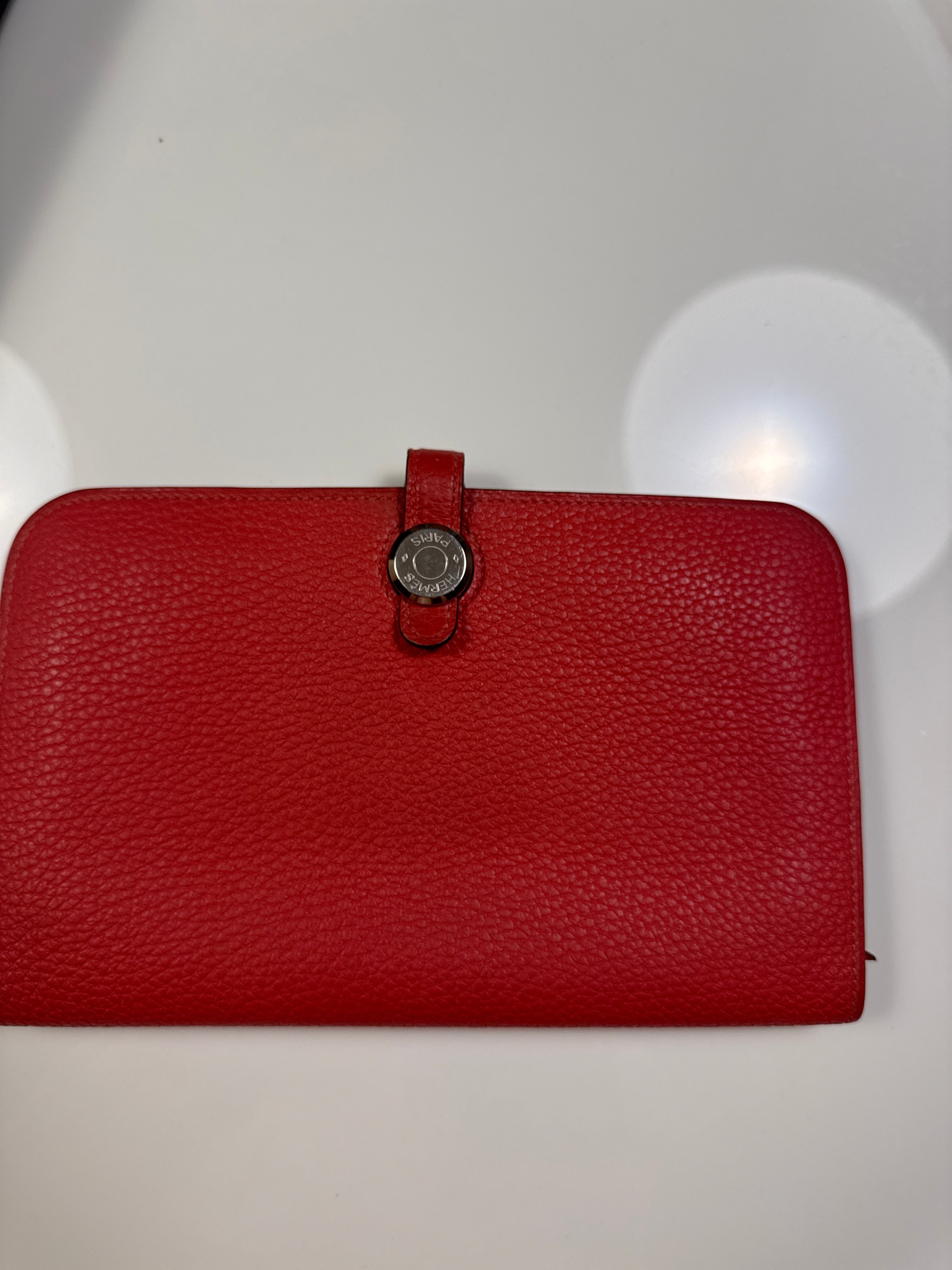 Hermes Long dogon Wallet Leather Pink DXBS6337