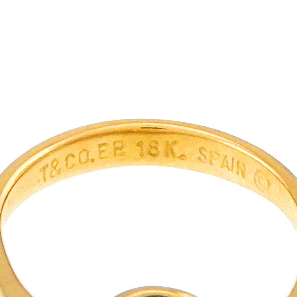 TIFFANY Co. Bean Diamond Ring 18K Yellow Gold 750 Size4(US) 902972316