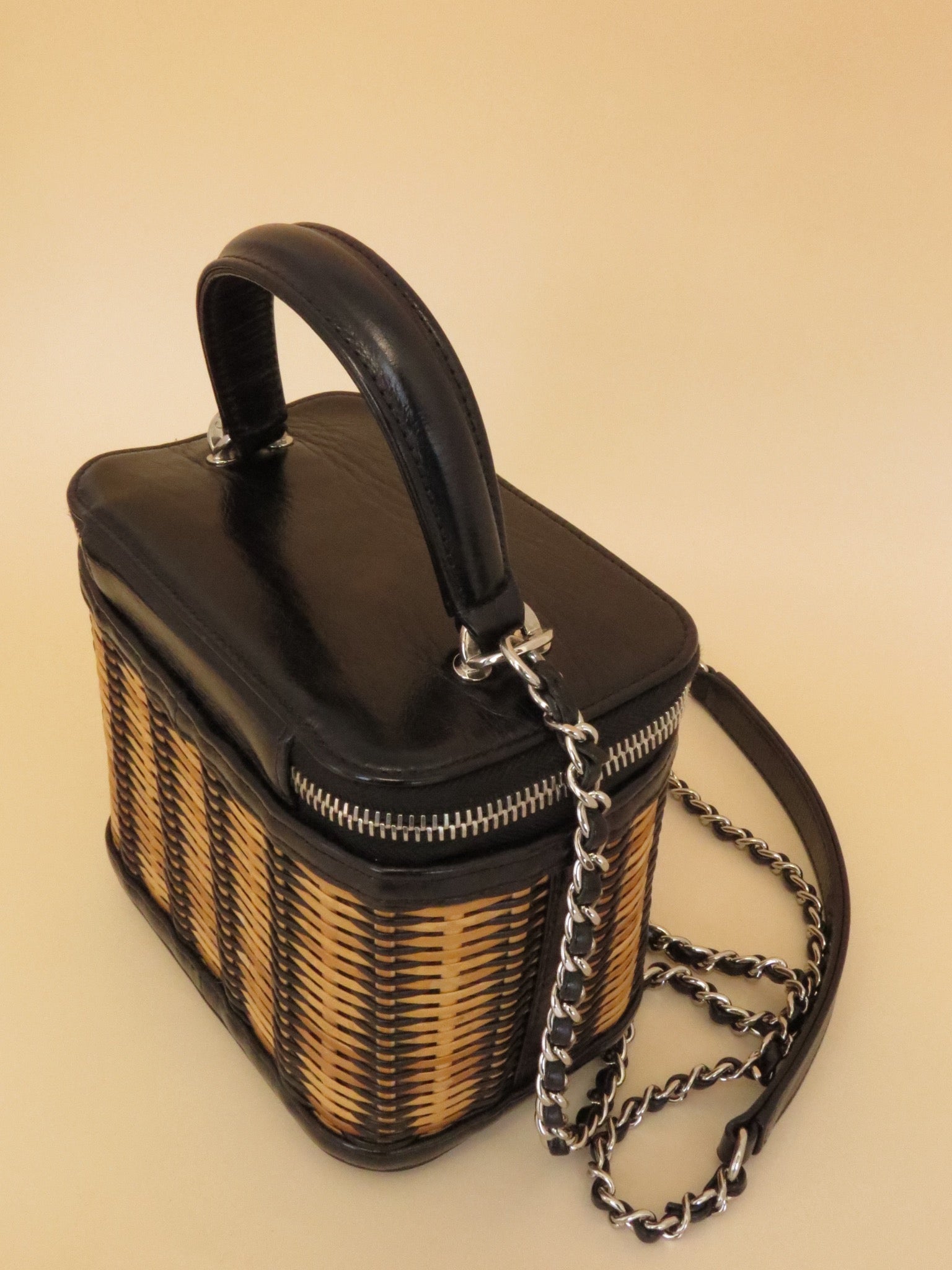 Chanel Woven Vanity Case - Black & Natural image 12