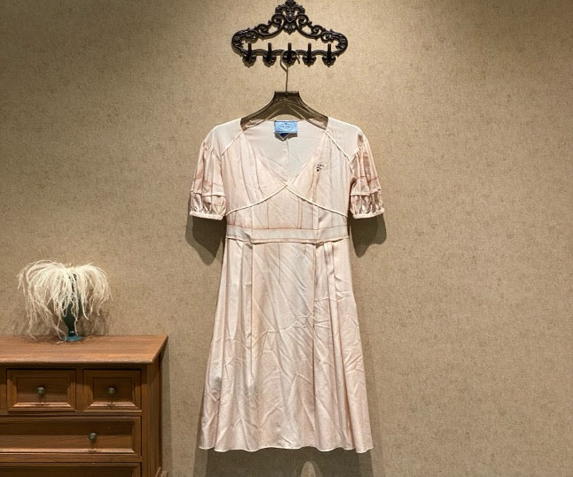 Prada Slogan Silk Long Dress / Size 38 / Brand New with Original Lock / 32161 SYCF32161