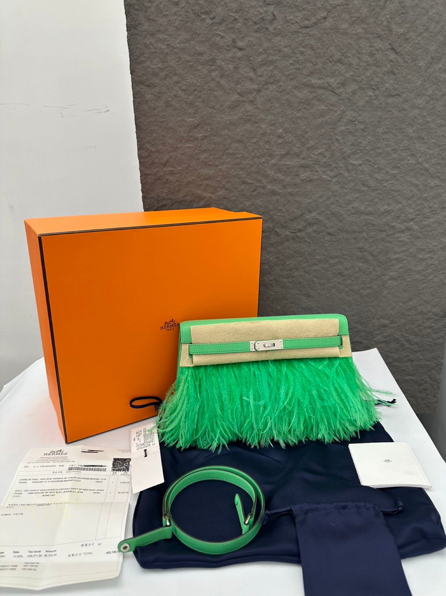 Hermès Kelly Elan Folie Ostrich Feather image 13