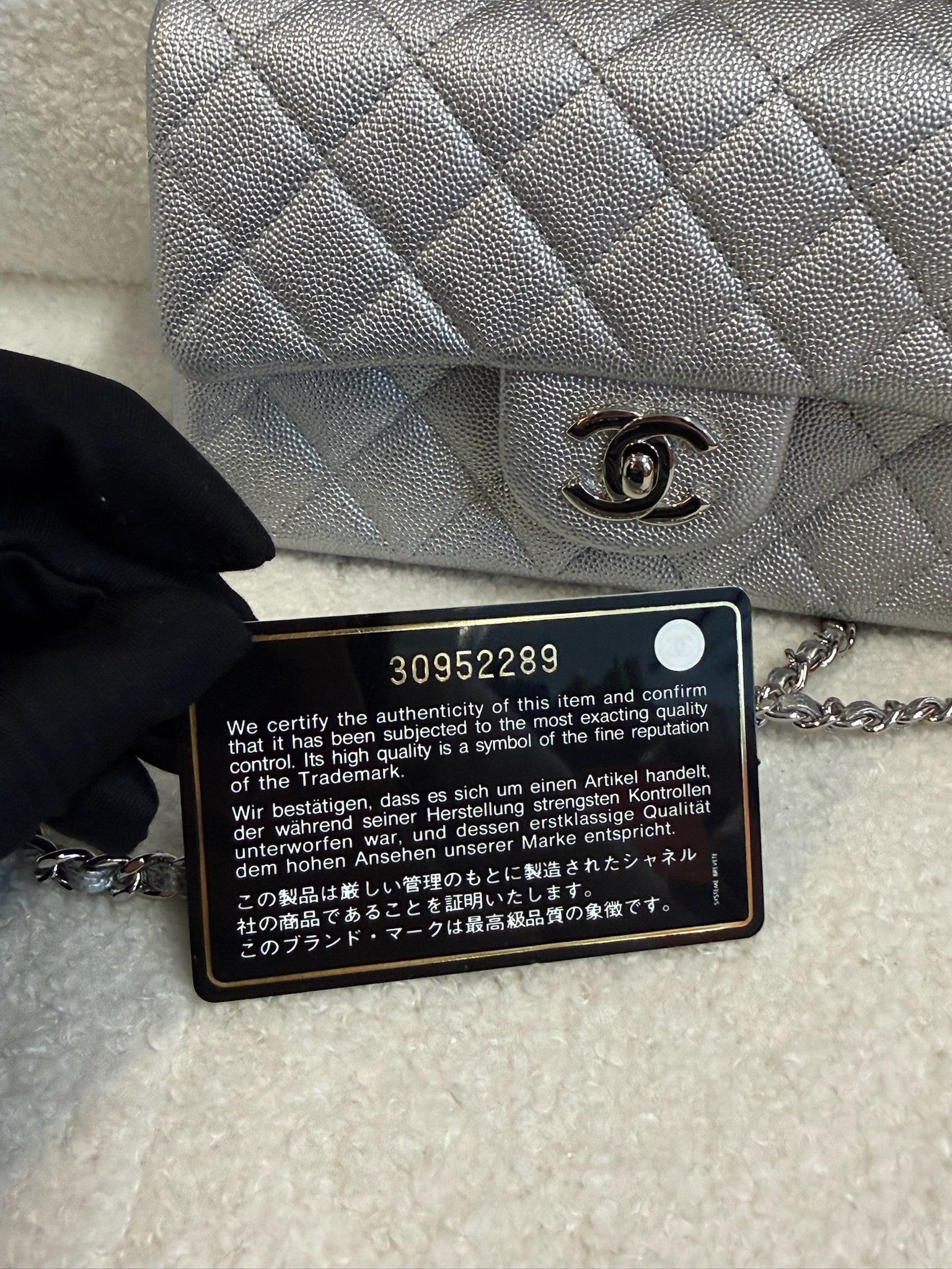 Chanel Mini Top Handle Flap Bag - Silver image 13
