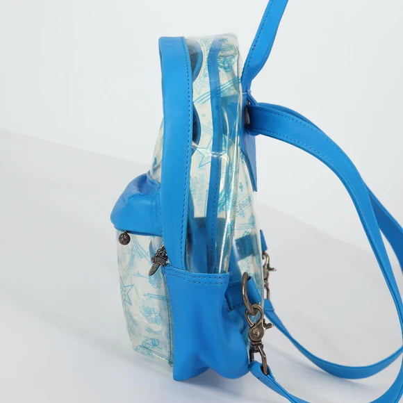 Chrome Hearts PVC BACK TO SCHOOL Backpack Vinyl Leather Blue Auth 134878M 134878M