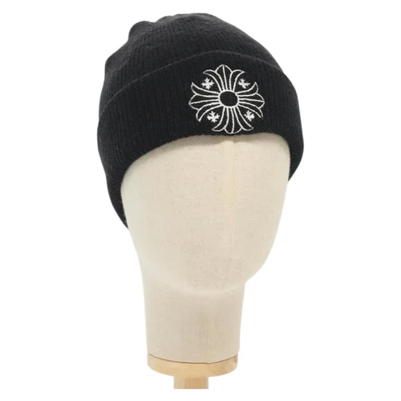 Chrome Hearts CH Plus Wool Watch Cap Knitted Fabrics Black Auth 134894M 134894M