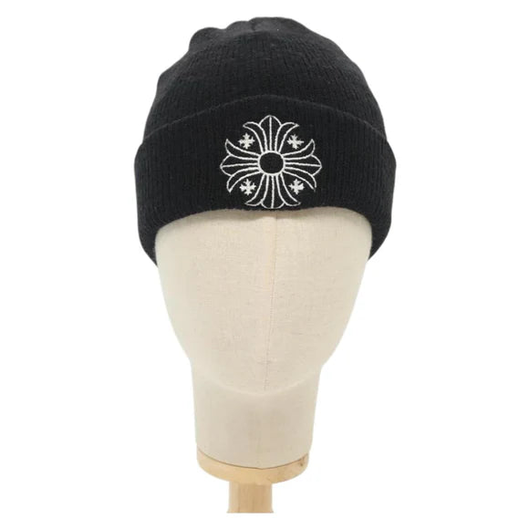 Chrome Hearts CH Plus Wool Watch Cap Knitted Fabrics Black Auth 134894M 134894M