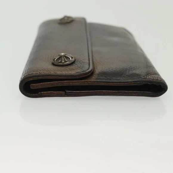 Chrome Hearts Wave Cross Ball Long Wallet Leather Green Auth 136315 136315