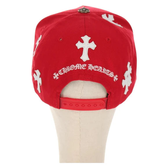 Chrome Hearts Baseball Cap Cotton Red Auth 136578M 136578M