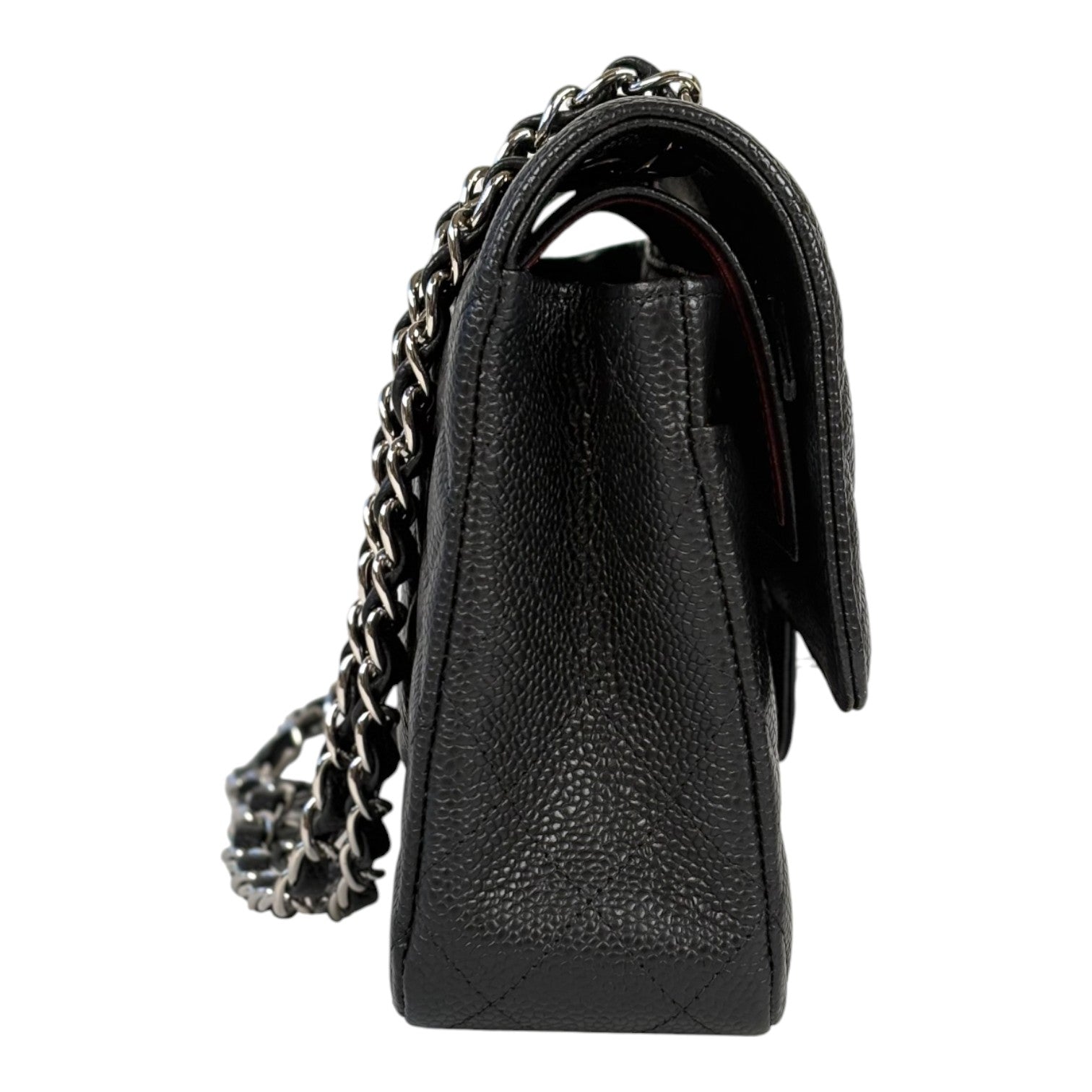 Chanel Classic Flap Medium Black Caviar with Silver Hardware Bag