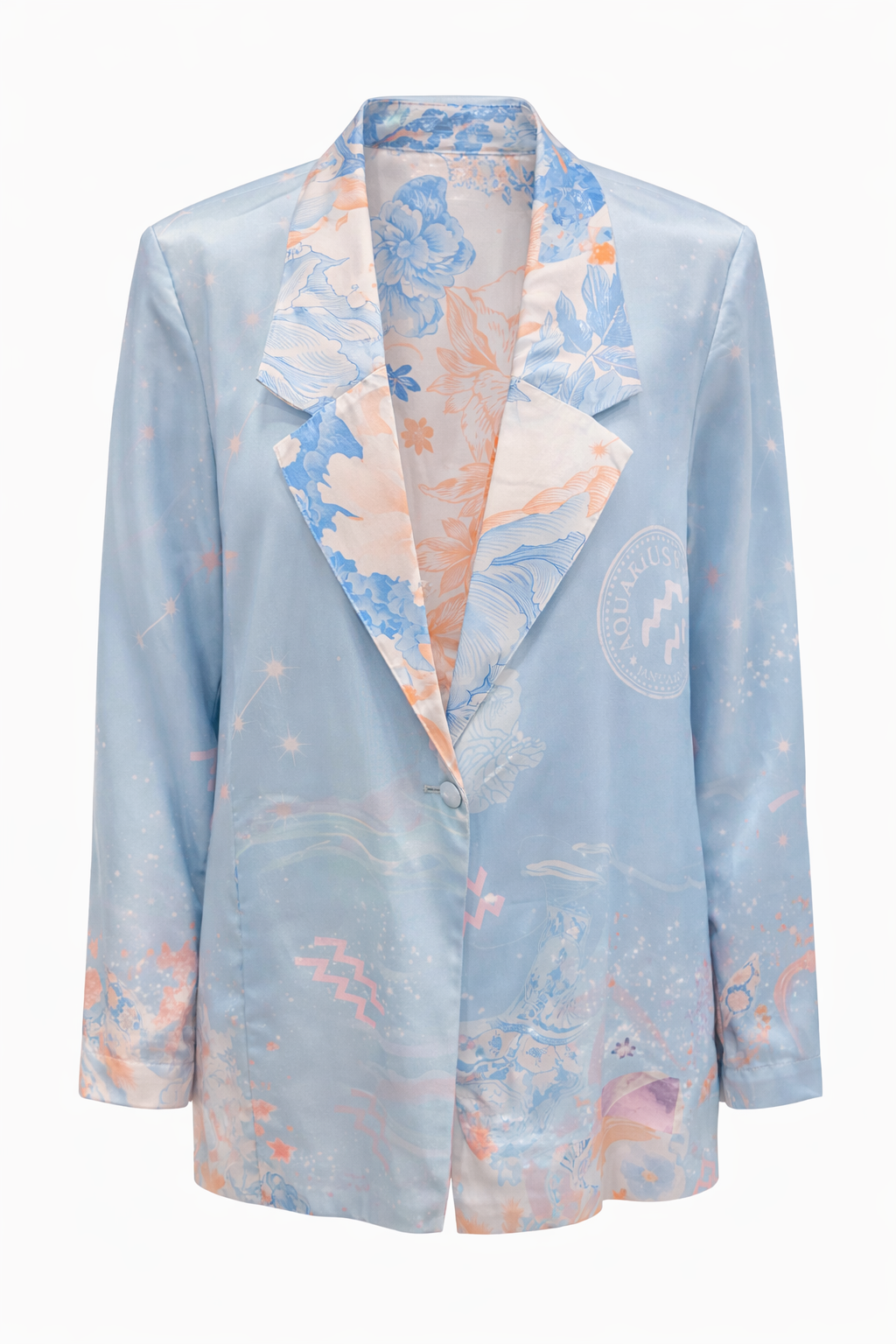 JACKET CLOVIS FLORAL BLUE ORANGE MCL0024