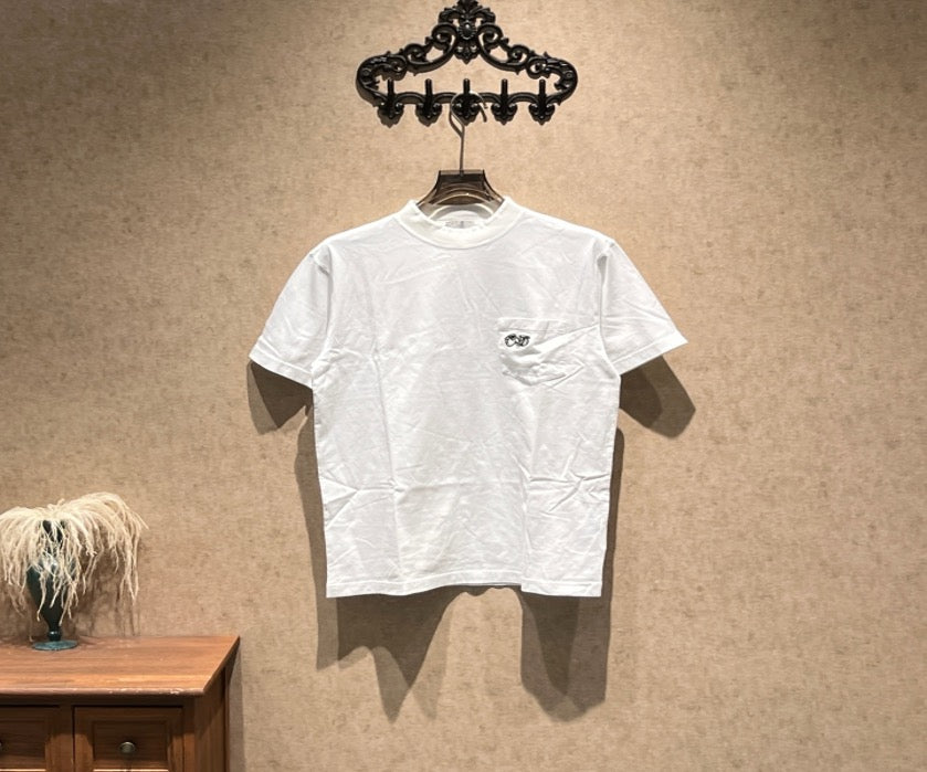 Dior white embroidered CD short-sleeved shirt / size S / 99% new / 45678 SYCF45678
