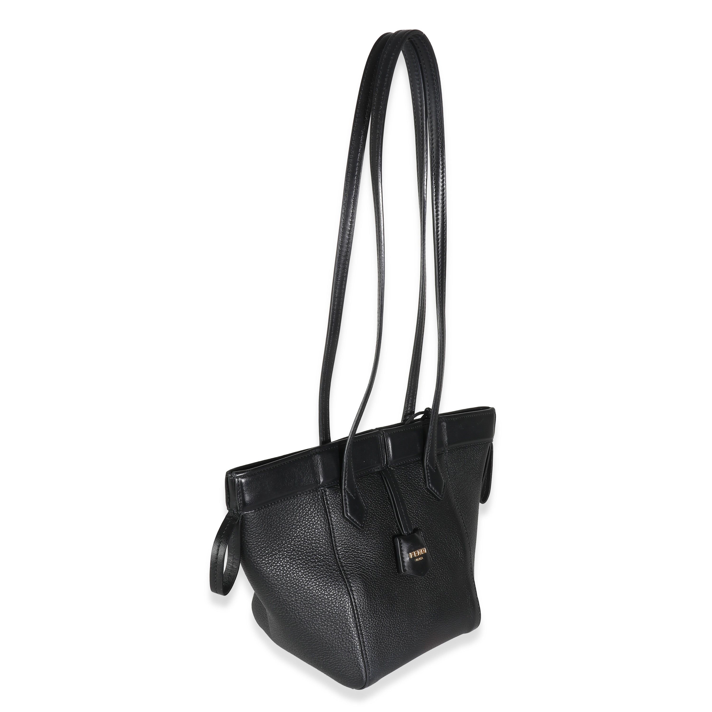 Fendi Black Vitello Mini Origami Tote Handbag bv