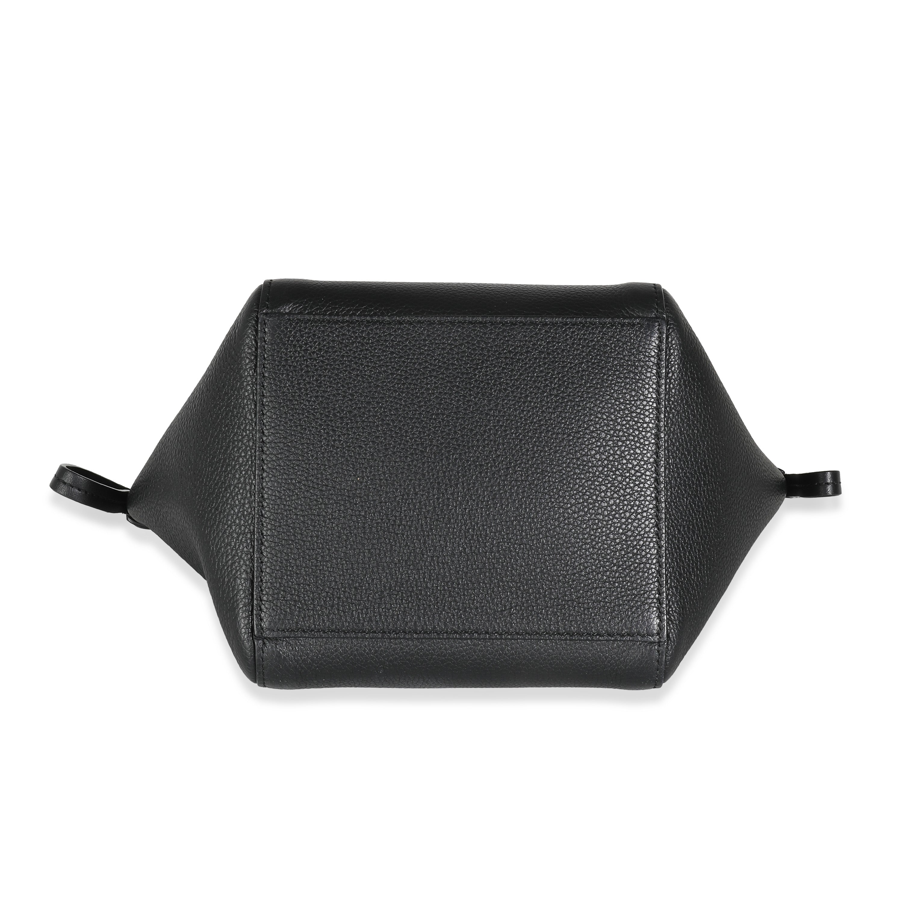 Fendi Black Vitello Mini Origami Tote Handbag stamp