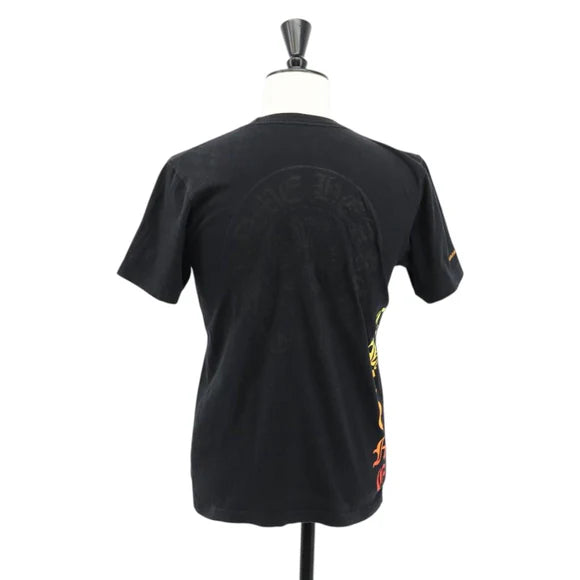 Chrome Hearts Neck Side Logo Horseshoe T-shirt Cotton Black Auth 140402M 140402M