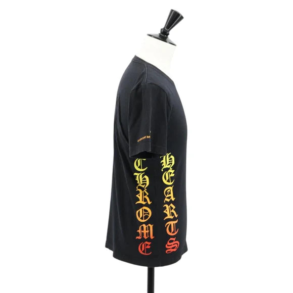 Chrome Hearts Neck Side Logo Horseshoe T-shirt Cotton Black Auth 140402M 140402M