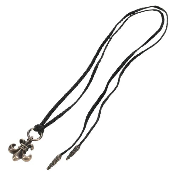 Chrome Hearts BS Flare Pendant/W Leather Braid Ag925 Silver Auth 140412M 140412M