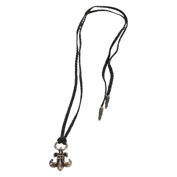 Chrome Hearts BS Flare Pendant/W Leather Braid Ag925 Silver Auth 140412M 140412M