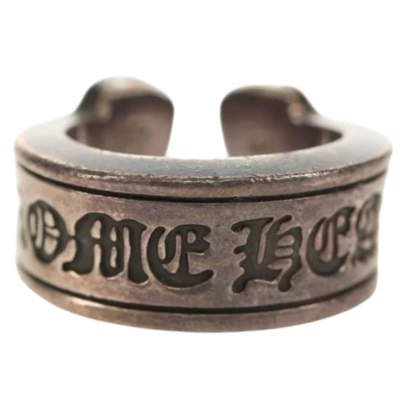 Chrome Hearts Large Scroll Label Ring Ag925 Silver Auth 140414M 140414M