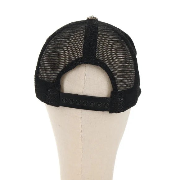 Chrome Hearts CH patch cross ball Mesh Tracker Cap cotton Green Auth 142392M 142392M