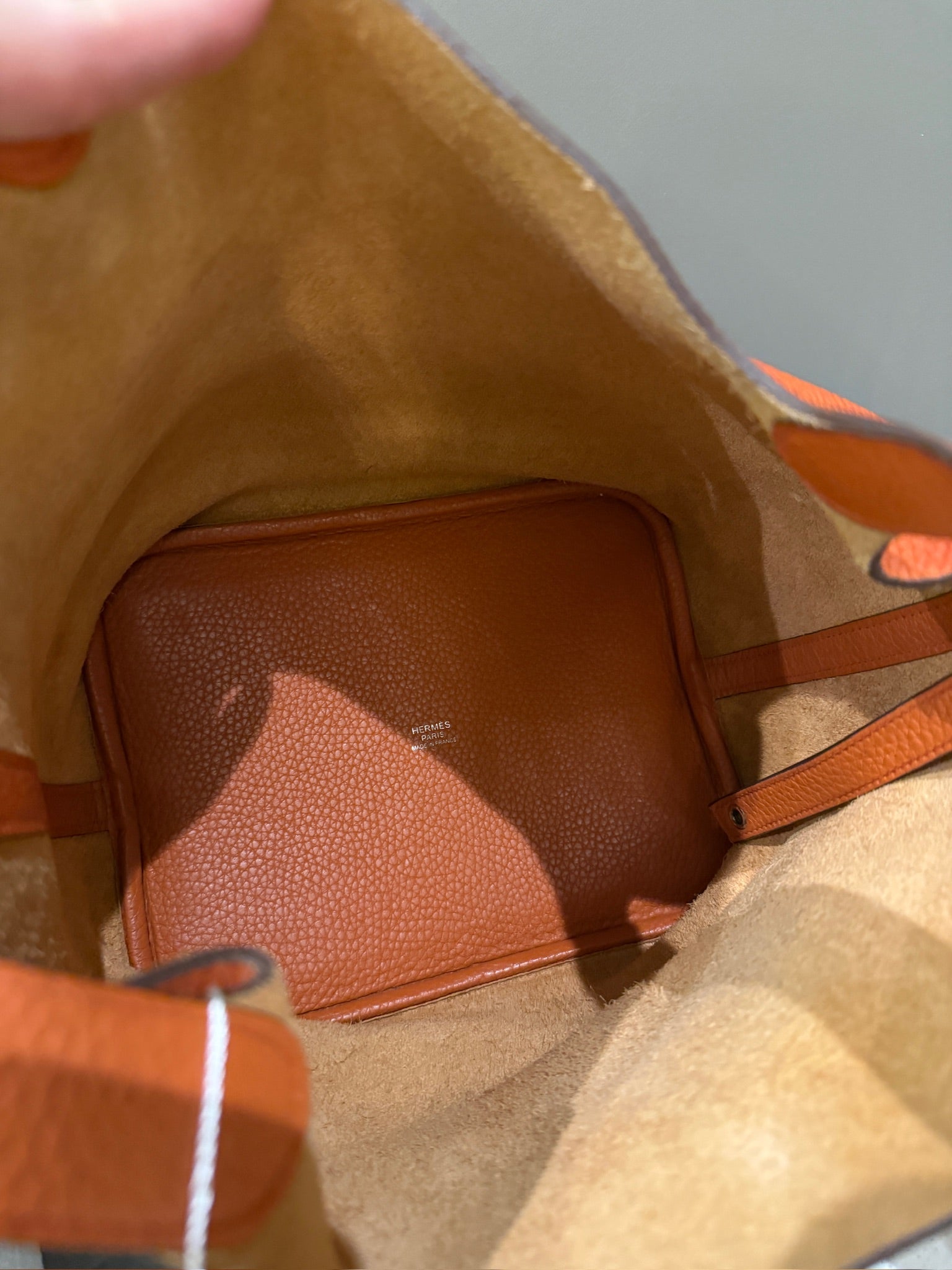 Hermès Picotin Lock 22 in orange Clemence leather with palladium hardware