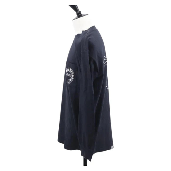 Chrome Hearts Horseshoe Print Long Sleeve Top Cotton Black Auth 147578M 147578M