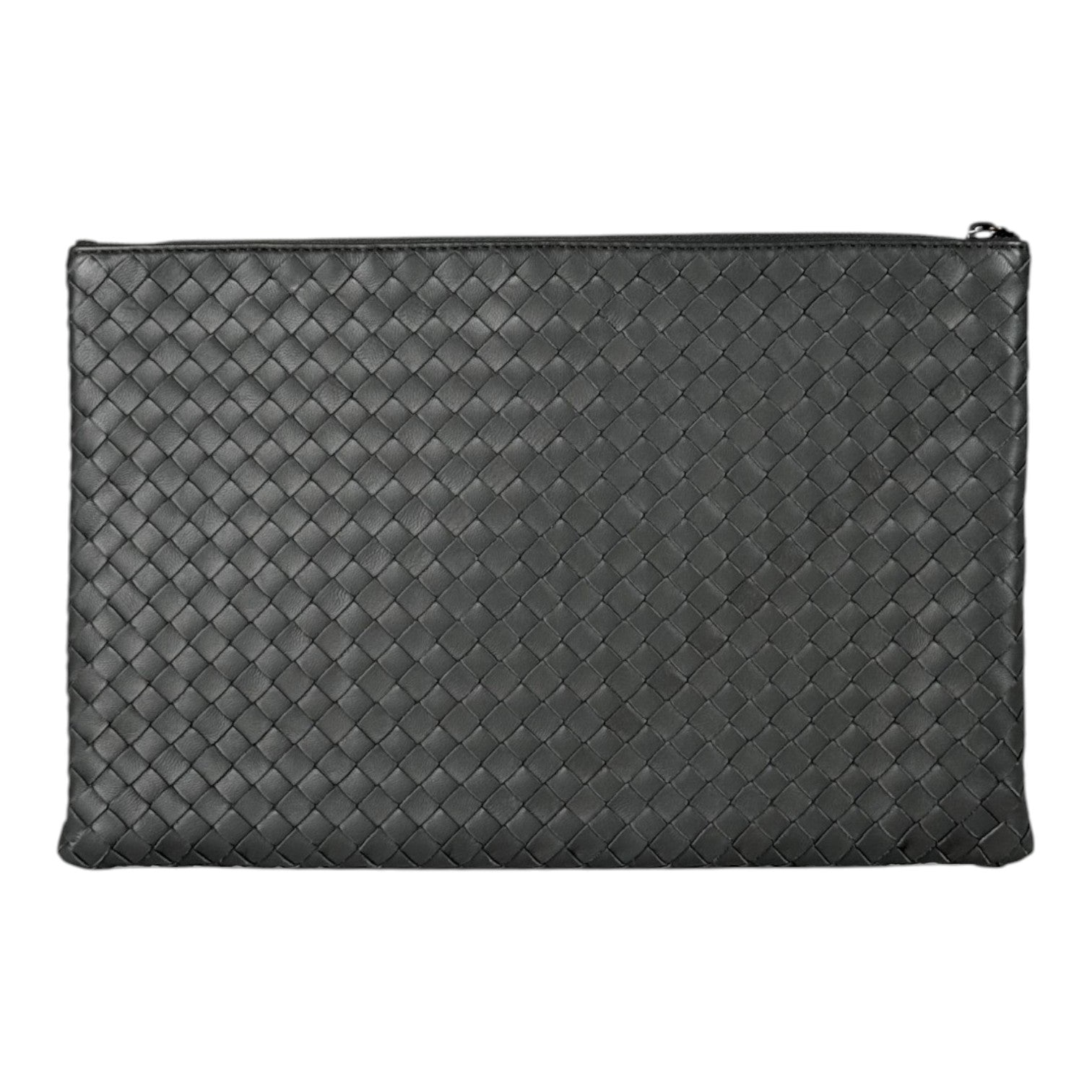 Bottega Veneta Grey Leather Clutch