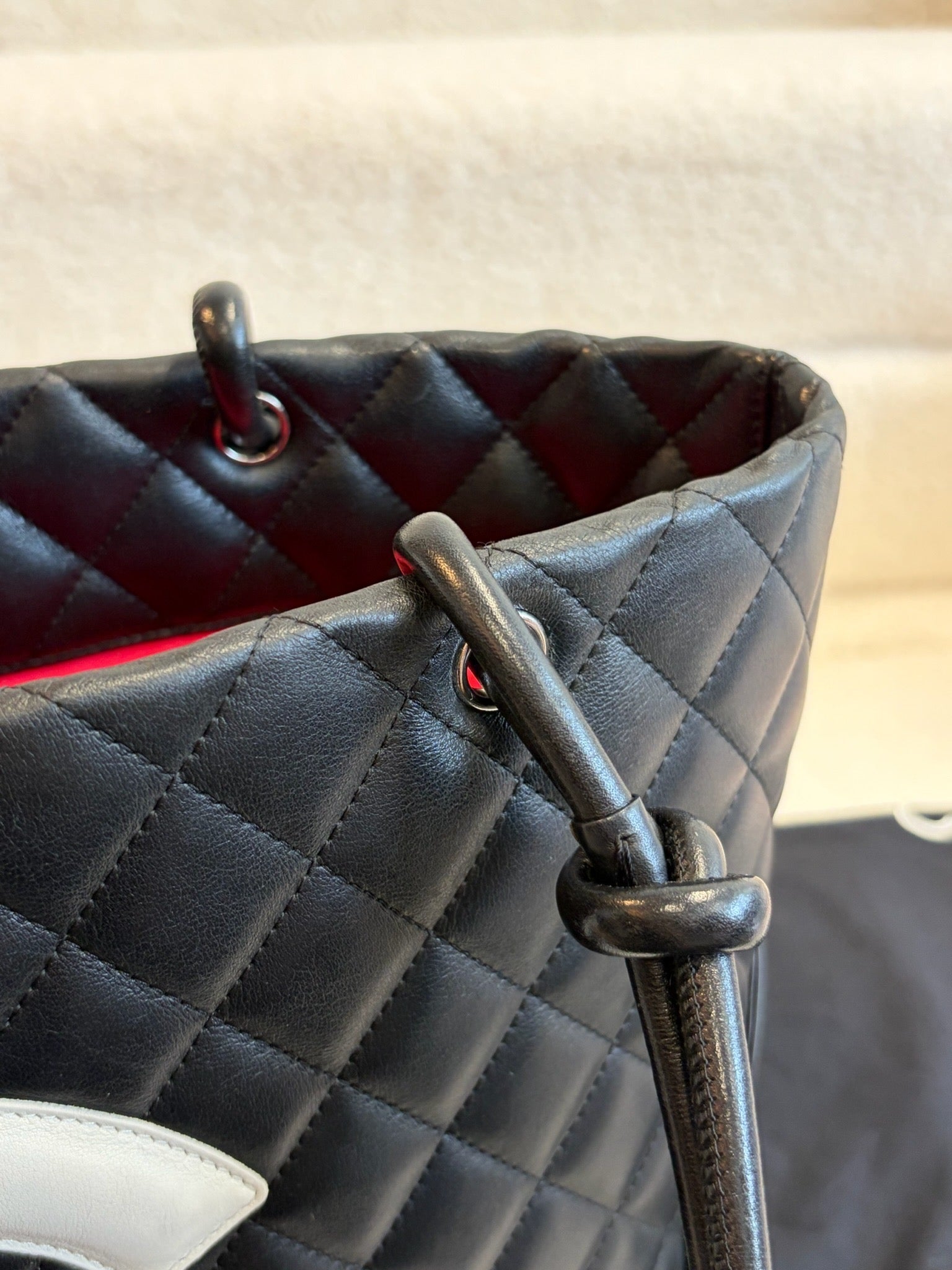 Chanel Cambon Tote Black with White Logo image 15