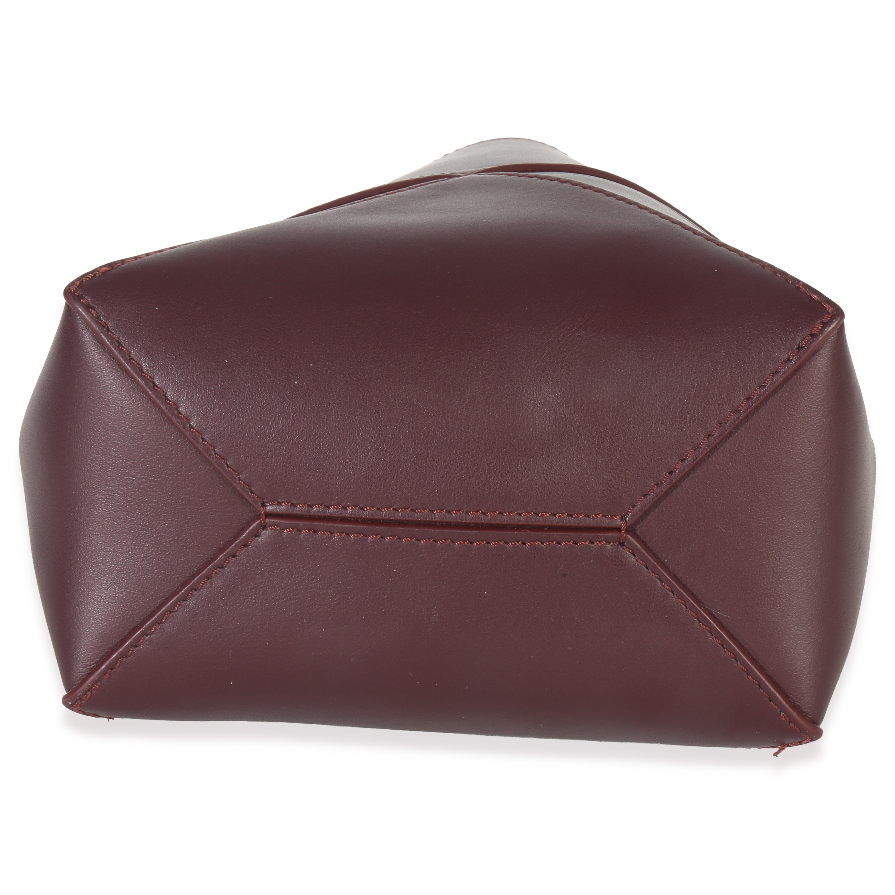 Loewe Burgundy Calfskin Mini Puzzle Fold Tote Handbag bv